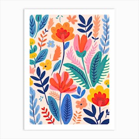 Flowers 30, Matisse style, Floral texture Art Print