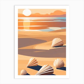 Surreal Shells On A Beach Art Print