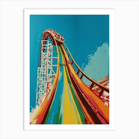 Retro Rainbow Rollercoaster Art Print