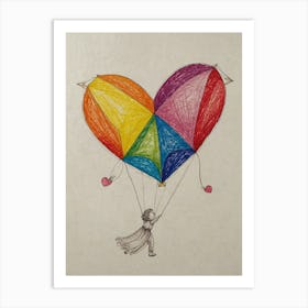 Heart-Shaped Parachute Art Print