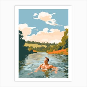 Wild Swimming At River Wensum Norfolk 2 Art Print