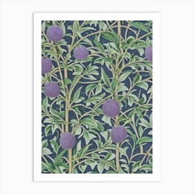 Purple 2 Leaf Plum tree Vintage Botanical Art Print