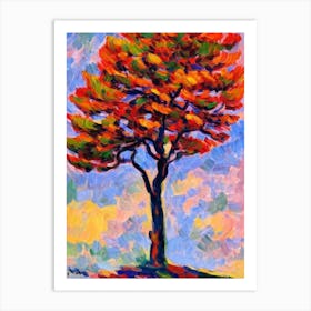 Monkey Puzzle Tree tree Abstract Block Colour Art Print
