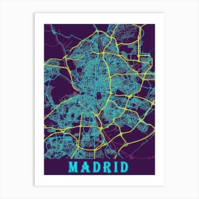 Madrid Map Poster 1 Art Print