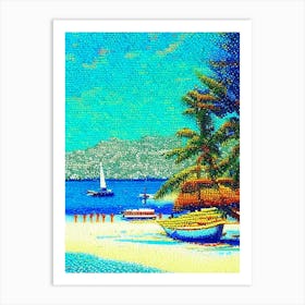 Boracay Philippines Pointillism Style Tropical Destination Art Print