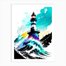 Lighthouse In The Ocean 7 Art Print