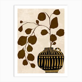 Vase With Leaves 5 Art Print