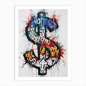 Dollar Logo Graffiti Art Print