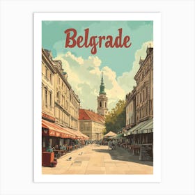 Aihrgdesign A Classic 1960s Travel Poster For Belgrade 4 Art Print