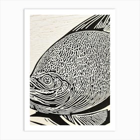 Flounder Linocut Art Print