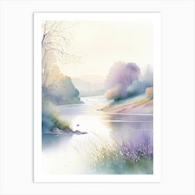 River Current Landscapes Waterscape Gouache 1 Art Print
