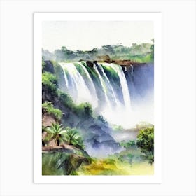 Murchison Falls, Uganda Water Colour  (3) Art Print