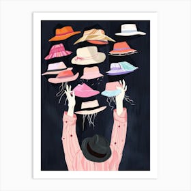 Hats Clouds Art Print