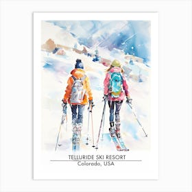 Telluride Ski Resort   Colorado Usa, Ski Resort Poster Illustration 3 Art Print