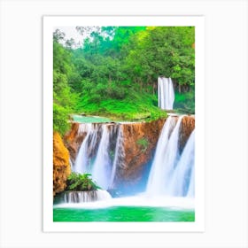 Kuang Si Falls, Laos Majestic, Beautiful & Classic Art Print