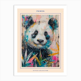 Panda Brushstrokes Poster 2 Art Print