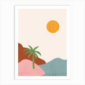 Palm Tree On The Beach 1 Art Print