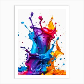 Colorful Paint Splash Art Print