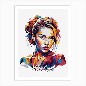 Myley Cyrus 01 Portrait Music Icon Style WPAP Pop Art Art Print