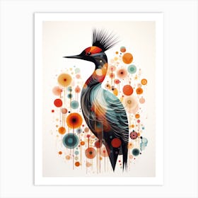 Bird Painting Collage Grebe 1 Art Print