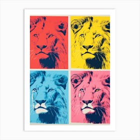 Lion Pop Art Colour Burst 2 Art Print