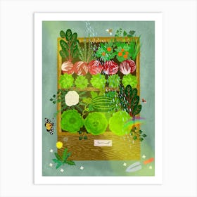 Garden Box With Rainbow Art Print