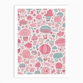 Pink Hot Air Balloons Art Print