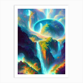 Fantasy Rainbow Waterfall Art Print