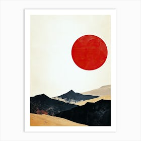 Red Sun In The Desert, Boho Art Print