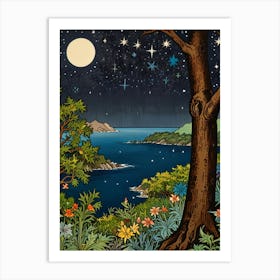 William Morris Night At The Beach Art Print