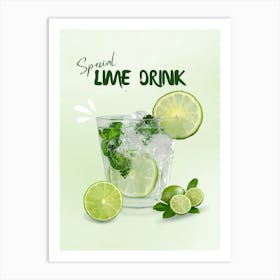 Spring Lime Drink Art Print