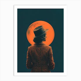 She And The Moon Art Print