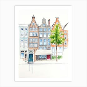 Amsterdam Watercolor Painting 1 Art Print