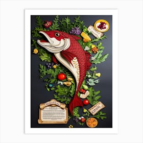 Fish And Vegetables Art Print