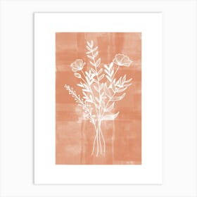 Tan Wildflower Print Art Print