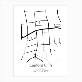 Canford Cliffs,United Kingdom Minimalist Map Poster