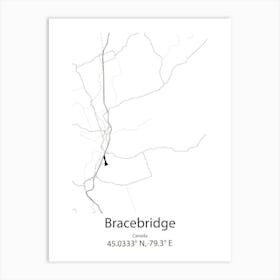 Bracebridge,Canada Minimalist Map Art Print