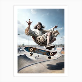 Jesus Skater  Art Print