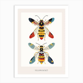 Colourful Insect Illustration Yellowjacket 8 Poster Art Print