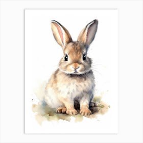 Baby Bunny Watercolour Nursery 2 Art Print