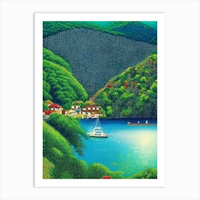 Grenada Pointillism Style Tropical Destination Art Print
