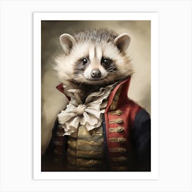 Adorable Chubby Possum Wearing French Clothing 1 Art Print