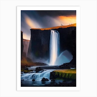 Hrafnabjargarfoss, Iceland Nat Viga Style (2) Art Print