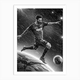 Lionel Messi Space Galaxy Soccer Art Print