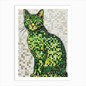 Green Cat Art Print