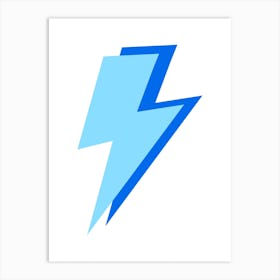 Blue Lightning Bolt 1 Art Print