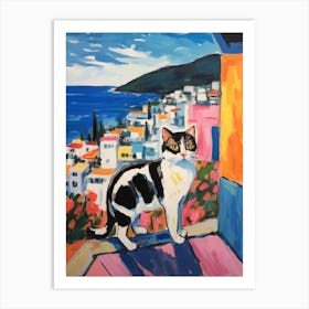 Painting Of A Cat In Sorrento Italy 2 Art Print