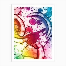 Watercolor Abstraction Colorful Rainbow Art Print