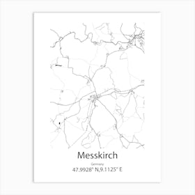 Messkirch,Germany Minimalist Map Art Print