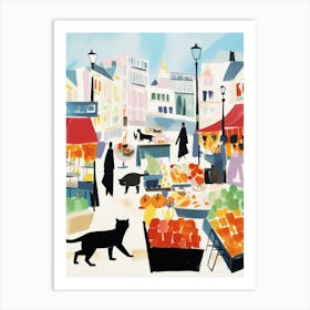 The Food Market In London 4 Illustration Art Print